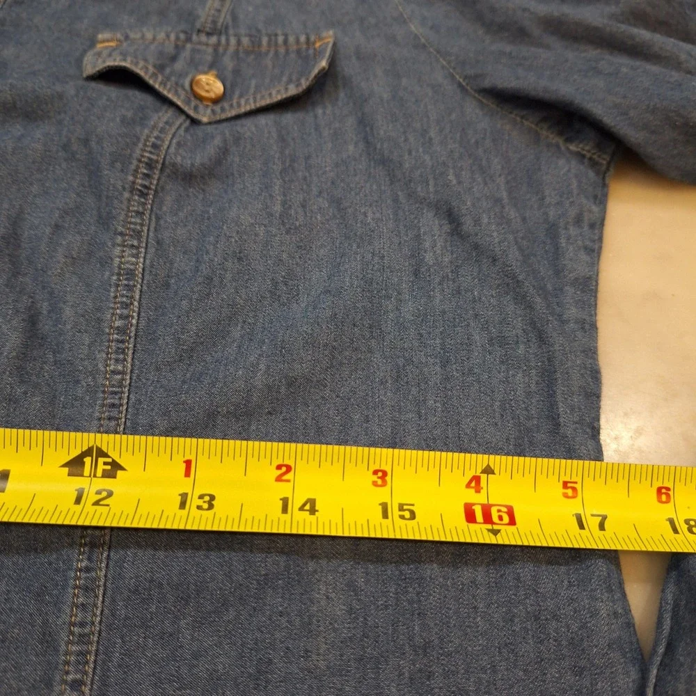 Pendleton Denim Shirt Women Lg Blue Vintage Fit Cotton Button Up Western Top - Picture 6 of 7